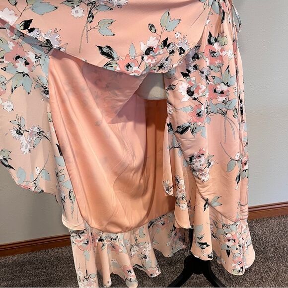 Floral Pink Ruffle Maxi Dress - Picture 6 of 15